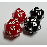 Red & Black Commander / EDH Spindown Life Dice Sets (40-21 & 20-1)