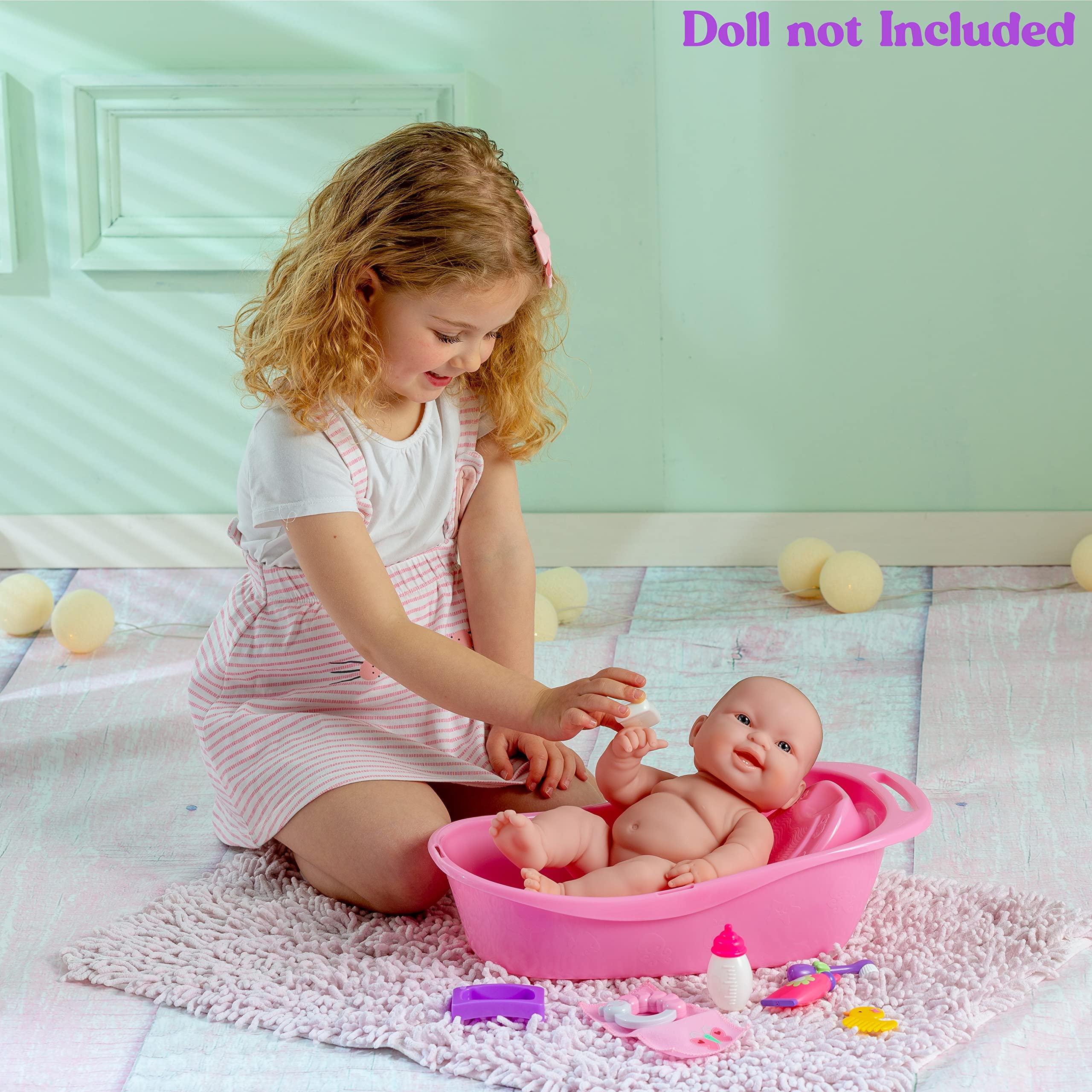 JC Toys Baby Doll Newborn Realistic Bath for Keeps Playtime! | Fits Dolls up to 16