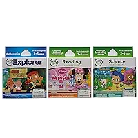 LeapFrog Learning Game Bundle - Jake Pirates (Math), Minnie Mouse (Reading), and Bubble Guppies (Science)
