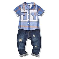 Renotemy Baby Boy Clothes Summer Infant Toddler Boy Outfits Clothes Set Short Top Pants Outfits Clothing For Boys