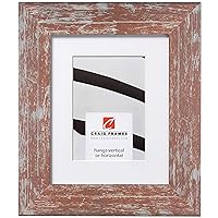 Craig Frames American Barn, 12 x 12 Inch Faux Barnwood Picture Frame Matted to Display a 9 x 9 Inch Photo, Red