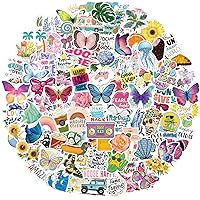 300Pcs Cute Stickers for Girls Boys Inspirational Butterfly Flower Summer Stickers for Water Bottles Waterproof Aesthetic Laptop Journal Decals Pack for Classroom Teachers Rewards Party Favor