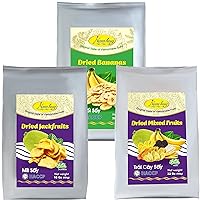 NAM HUY Vietnam's Dried Jackfruit, Dried Banana, and Dried Mixed Fruit Snacks, Original Taste of Vietnamese Fruits, No-Added Sugar or Preservatives, Delicious Crispy Texture (Total 80 Oz)
