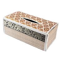 CCcollections Handmade Reed Tissue Box Cover Case - Eco-Friendly Materials (B Cream)