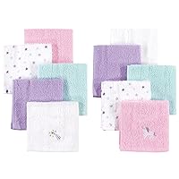 Hudson Baby Unisex Baby Super Soft Cotton Washcloths, Unicorn, One Size (Pack of 2)