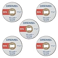 Dremel EZ456, 1 1/2-Inch (38.1 mm) Wheel Diameter, EZ - Lock™ Fiberglass Reinforced Cut-off Wheels, Rotary Tool Cutting Disc for metal cutting, 5 pieces, Medium , Red