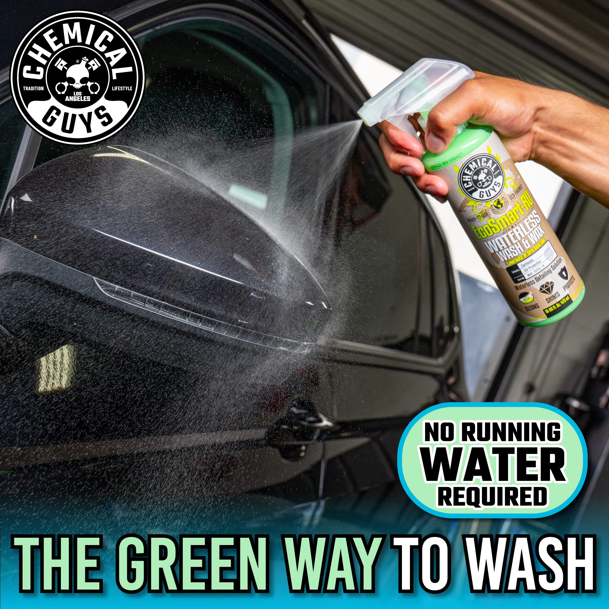 Chemical Guys WAC_707RU EcoSmart-RU Ready to Use Sprayable Waterless Car  Wash and Wax, 1 Gal with 16 oz. Spray Bottle (2 Item Bundle)