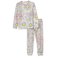 PJ Salvage Kids' Sleepwear Long Sleeve Top and Bottom Peachy Pajama Set