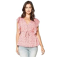 Sugar Lips Women's Somebody to Love Floral Ruffle Top