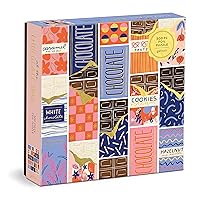 Galison at The Chocolate Bar – 500 Piece Foil Puzzle of Chocolate Bar Wrapper Artwork with Gold Foil Accents