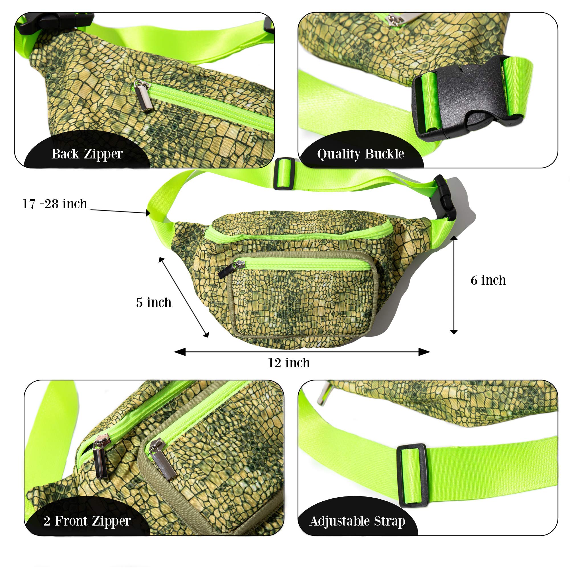 PattyCandy Fanny Pack for Men Women Animal Print Fashion Waist Packs Lightweight Travel Waist Bag with Adjustable Strap