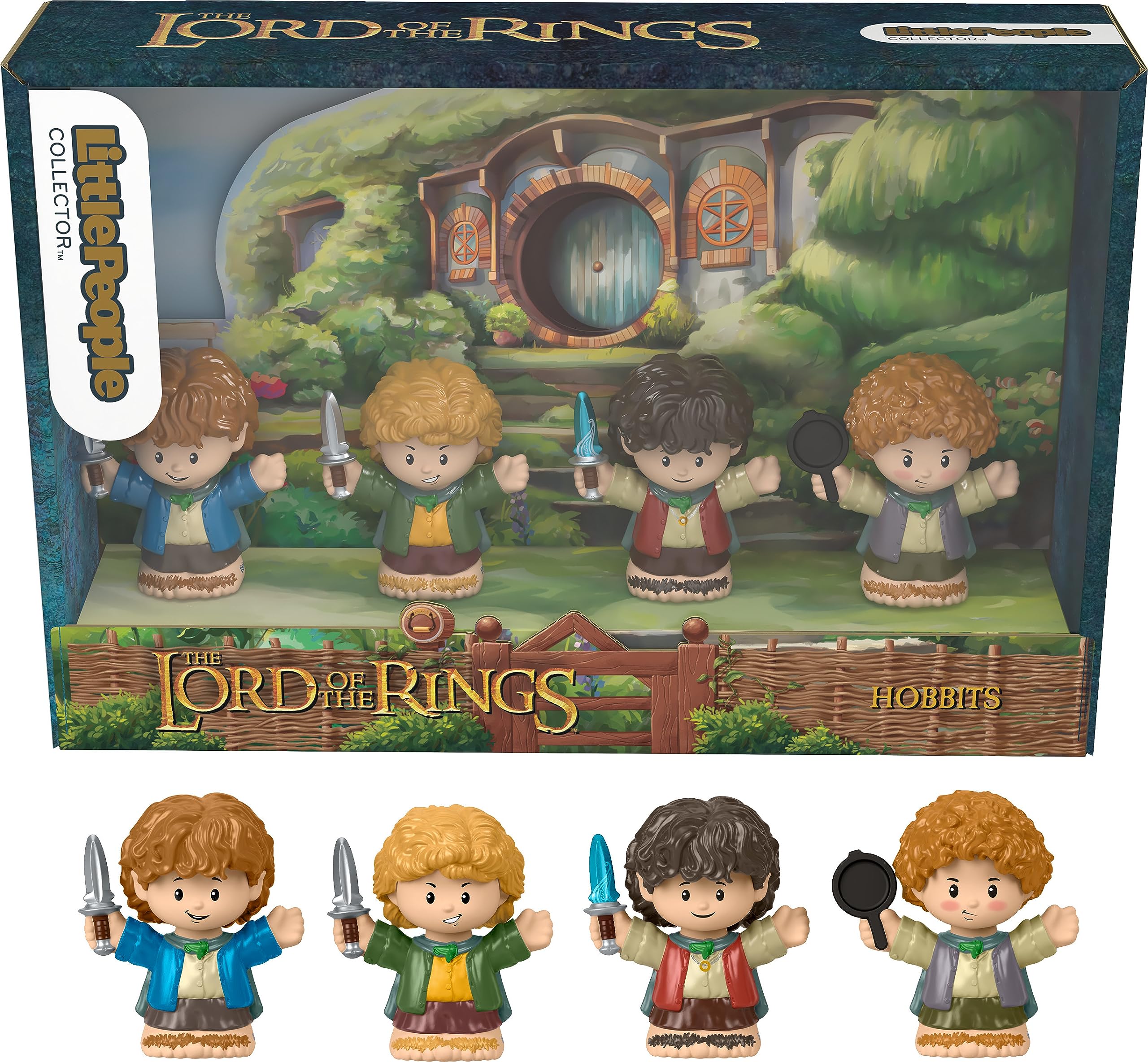 Little People Collector the Lord of the Rings: Hobbits Special Edition Set In A Display Gift Box for Adults & Fans, 4 Figures