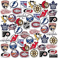 NHL Eastern Conference Hockey 50ct Vinyl Large Deluxe Stickers Variety Pack - Laptop, Water Bottle, Scrapbooking, Tablet, Skateboard, Indoor/Outdoor - Set of 50