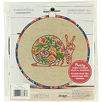 Dimensions Snail Animal Embroidery Starter Kit for Beginners, 6