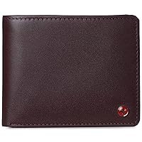 Alpine Swiss Mens RFID Protected Nolan Leather Wallet Center Flip Commuter Bifold Comes in Gift Box Burgundy