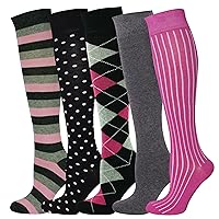 Mysocks Unisex Combed Cotton Knee High Socks Polka Dot Design | Seamless Toe | Smooth in Texture | Reflect Your Style