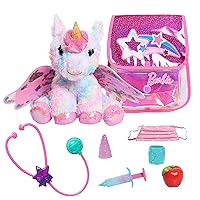 Barbie Dreamtopia Unicorn Doctor, Interactive Lights and Sounds Plush with Backpack, Kids Toys for Ages 3 Up by Just Play