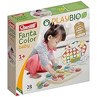 Quercetti - Fantacolor Baby PlayBio - Mosaic Design Toy Made with Eco-Friendly Bioplastic, for Kids Ages 1 Year +