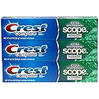 Complete Multi-Benefit Fluoride Toothpaste - Extra Whitening and Scope Advanced Freshness - 8.2 oz each, 3 count