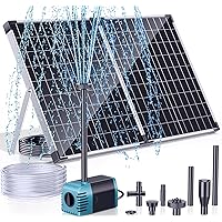 POPOSOAP Solar Water Fountain Pump, 50W Solar Fountain Pump Kit with 480GPH Flow Rate, PVC Tubing Solar Powered Water Pump for Outdoor Fountains, Ponds, Pools, Fish Tank, Garden, Backyard