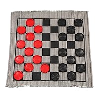 Multiflex Designs Jumbo Checkers Rug Game, 3 Inch Diameter Pieces (12 Red /12 Black), Machine Washable, The Giant Original, Classic Family Fun Kid Activity, Lightweight/Travel Friendly, Indoor/Outdoor