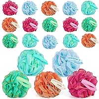 20 Pack Mini Shower Loofah Bath Sponge 20G, Soft Travel Nylon Mesh Puff for Body Wash, Loofah Shower Exfoliating Scrubber Pouf for Women and Men, Full Cleanse, Beauty Bathing Accessories