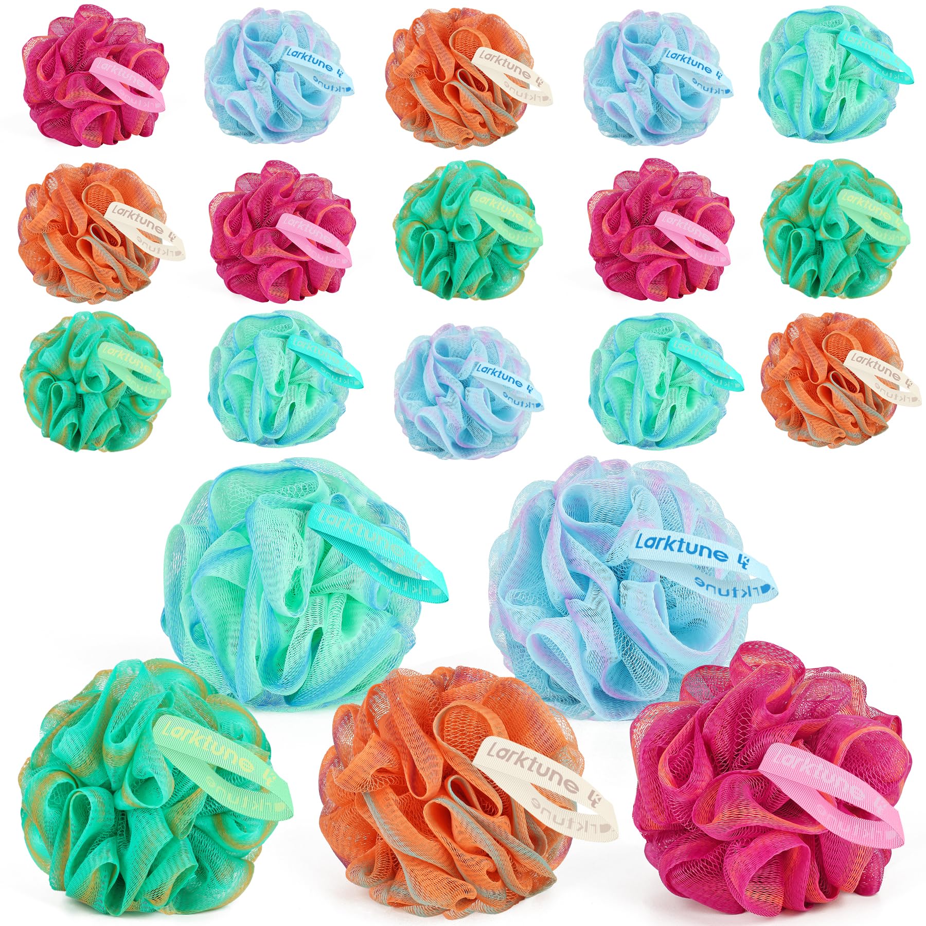 20 Pack Mini Shower Loofah Bath Sponge 20G, Soft Travel Nylon Mesh Puff for Body Wash, Loofah Shower Exfoliating Scrubber Pouf for Women and Men, Full Cleanse, Beauty Bathing Accessories