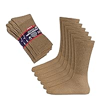 Diabetic Socks For Men Women Non-Binding Doctor Approved Diabetic Crew Socks Khaki/Beige 12 Pairs