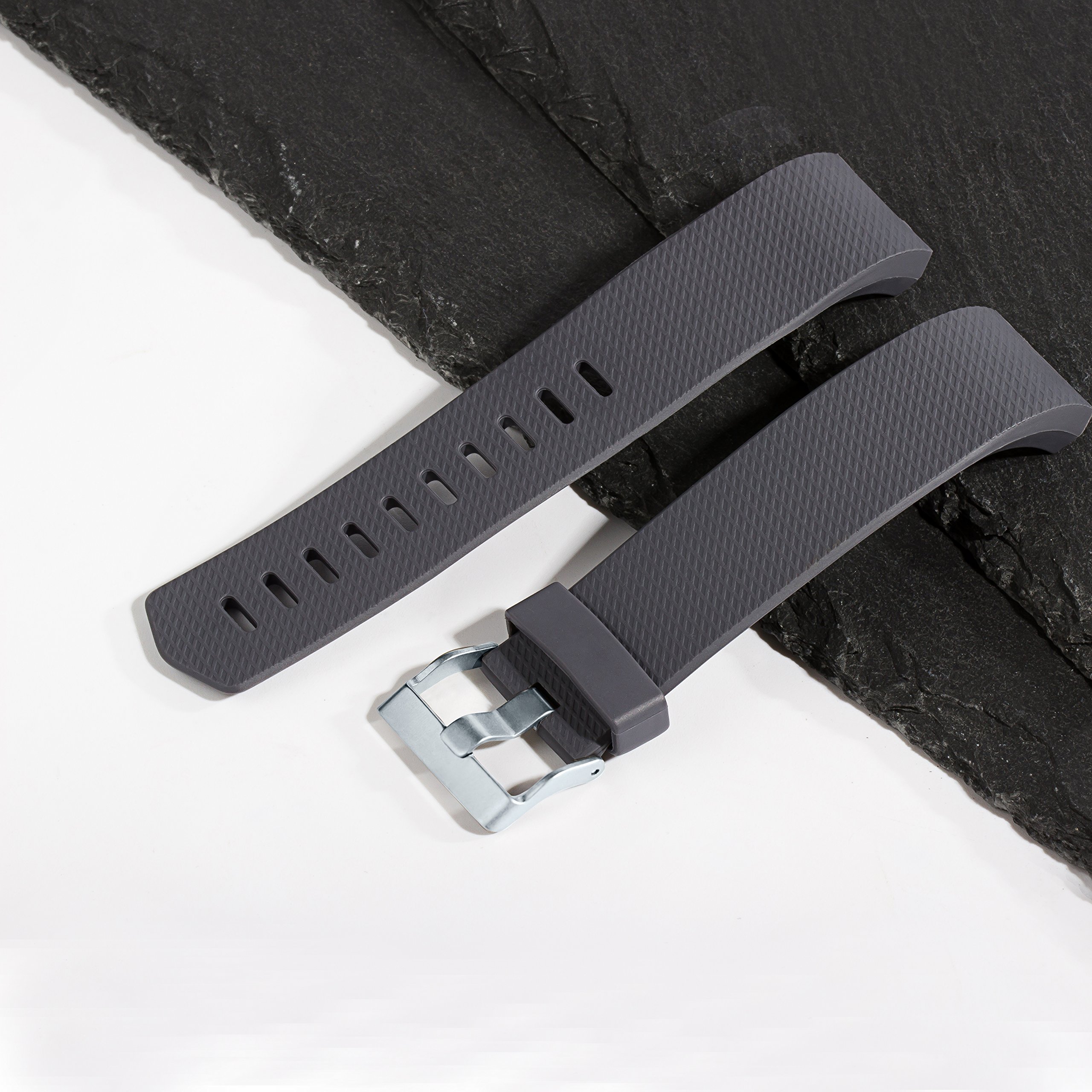 Maledan Bands Replacement Compatible with Fitbit Charge 2, 3-Pack, Small Black/Gray/White