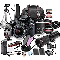 Canon Rebel T100 (EOS 4000D) w/18-55mm + 420-800mm Super Telephoto Lens + 128GB Extreme Speed Card, Case, Tripod,TTL Speedlite, Spare Battery, Filters, More (Extreme Pro-Bundle)