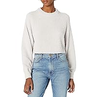 NIA Women's Cropped Casual Plush Long Sleeve Raglan Sweater