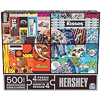 TOYS_AND_GAMES Hershey's 4パズルマルチパック 500ピースを組み合わせてメガパズルを形成:リース ハーシーのキス アーモンドジョイ 子供と大人用