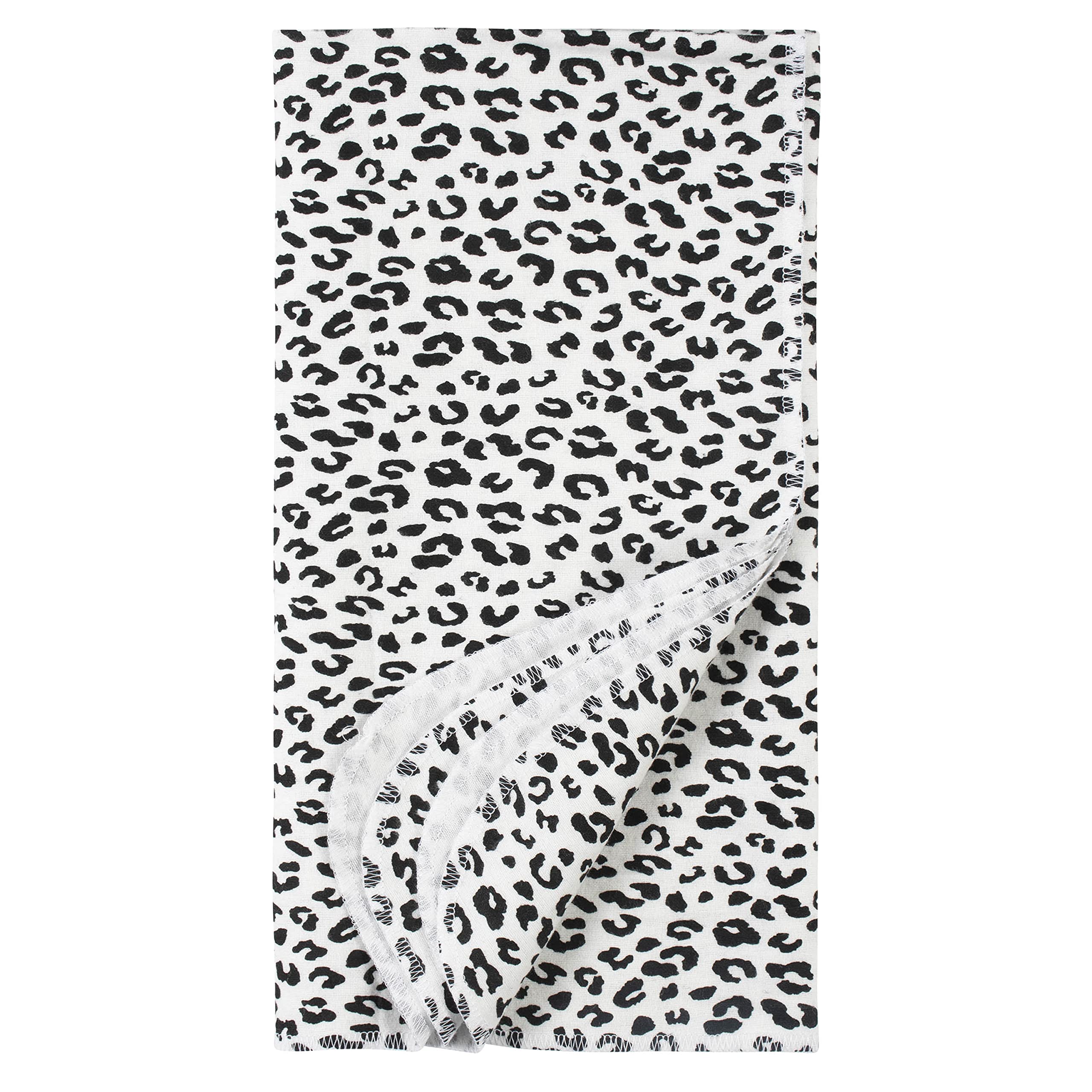 Gerber Baby 4-Pack Flannel Receiving Blanket, Leopard Off White, One Size,4 Count (Pack of 1)