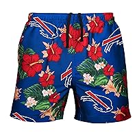 FOCO Men's NFL Team Logo Floral Hawaiian Swim Suit Trunks