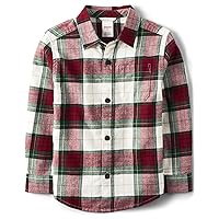 Gymboree,and Toddler Long Sleeve Button Up Shirts,Red Plaid,10