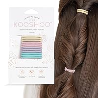 Plastic-Free Mini Hair Ties - Organic Cotton Hair Ties For Girls, Hair Ties For Thick Hair. No-Damage Hair Ties Made from Plants For Women, Toddlers, & Babies. Hair Accessories for Women. 12ct