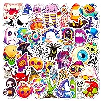 100 PCS Halloween Stickers Horror Stickers Waterproof Vinyl Stickers Cool Decals for Water Bottle Laptop Phone Pencil Case Bike Luggage Skateboards Party Favors Halloween Decorations