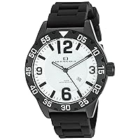 Oceanaut Men's 'Aqua One' Quartz Stainless Steel and Silicone Watch, Color:Black (Model: OC2711)