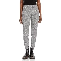 SLIM-SATION Women's Pull on Print Ankle Pant with Tummy Control Panel