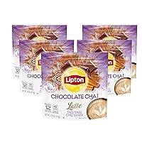 Lipton Chocolate Chai with Organic Spices, Add Milk of Choice, Hot or Iced Latte, 12 Servings (Pack of 5)