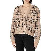 Pendleton Women's Plaid Cropped Alpaca Wool Cardigan