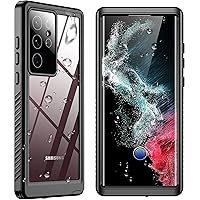 SPIDERCASE Designed for Samsung Galaxy S22 Ultra Case, Waterproof Built-in Screen Protector Full Protection Heavy Duty Shockproof Anti-Scratched Rugged Case for Galaxy S22 Ultra 5G 6.8'' 2022, Black