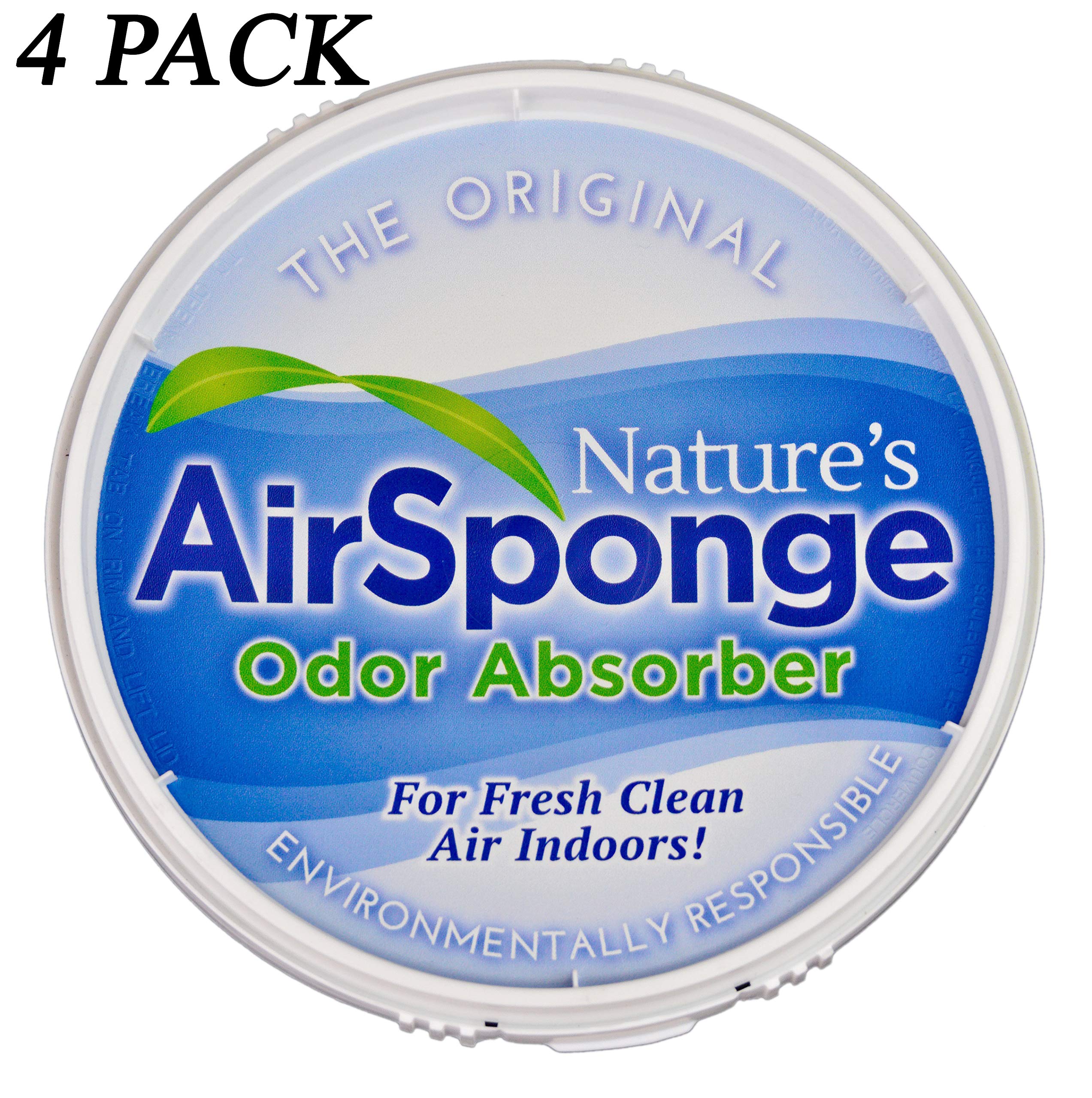 DELTA Nature's Air Sponge Odor Absorber Unscented Plastic Tub 1/2 Lb, 8 Ounce (Pack of 4), 32 Ounce