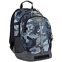 FUEL Hiking Backpack for Women Men Terra Sport, Travel, College, Gym, Work with Laptop Sleeve, Bungee, 18 Inches, Midnight Camo