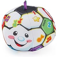 Fisher-Price Laugh & Learn Baby to Toddler Toy Singin’ Soccer Ball Plush with Music & Educational Phrases for Ages 6+ Months