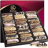KREMERY Creamy Chocolate Cravings - Mothers Day Chocolate Covered Biscotti Cookies Gift Basket, Assorted Candy Toppings (24 Count) Birthday Care Package - Kosher USA Made