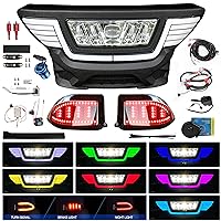 NOKINS 7-Colored Golf Cart LED Lights Kit,Fit Club Car Precedent Golf Cart with Headlight and Scanning Turn Tail Light Kit for Club Car Precedent Gas and Electric Models