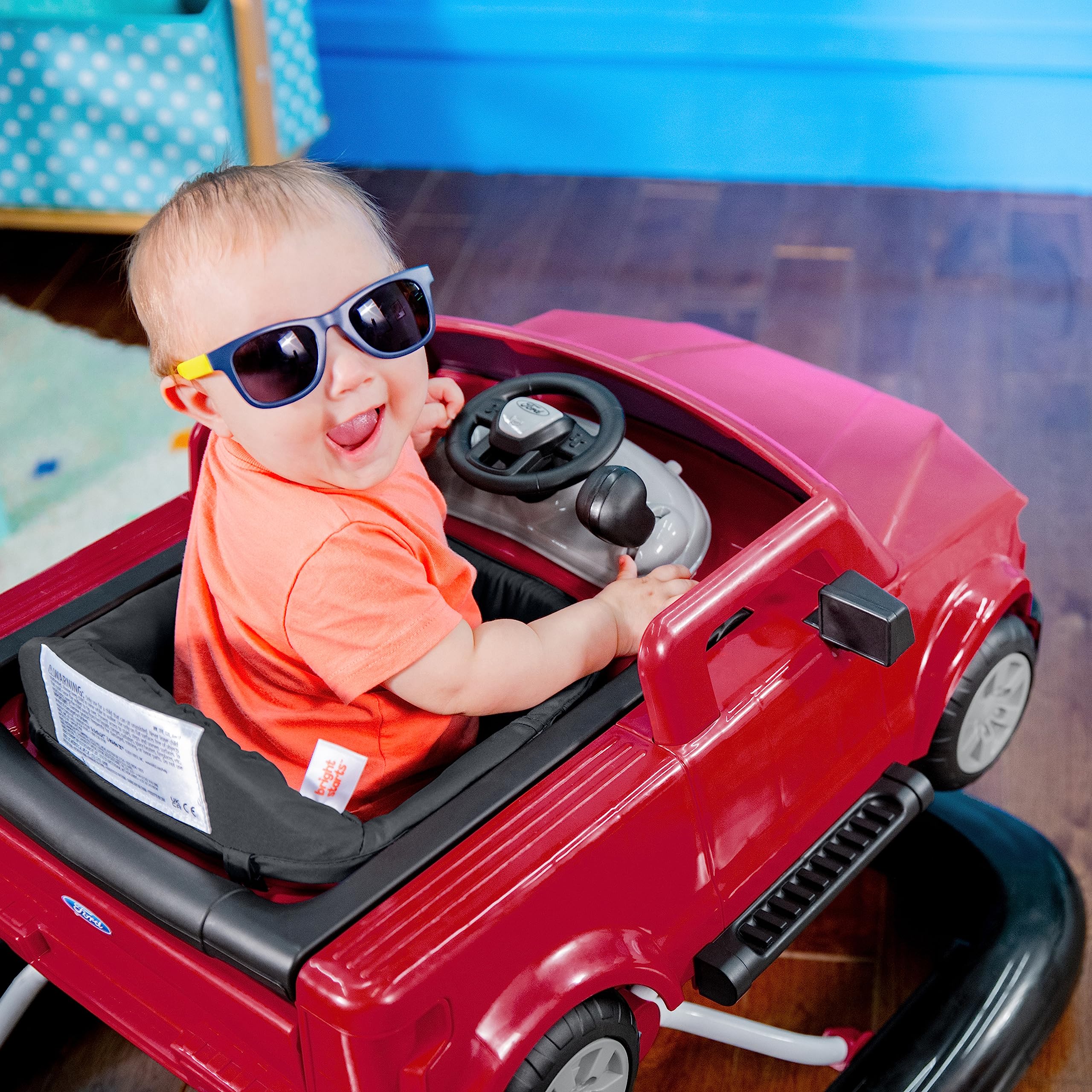 Bright Starts Ways to Play Walker™ - Ford F-150, Rapid Red, 4-in-1 Walker Ages 6 Months+