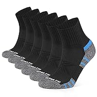 Closemate 6 Pack Mens Ankle Athletic Socks Cushioned Running Sports Cotton Quarter Socks