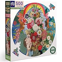 eeBoo Piece and Love Theatre of Flowers 500 Piece Round Adult Jigsaw Puzzle/Ages 14+ (PZFTFL)
